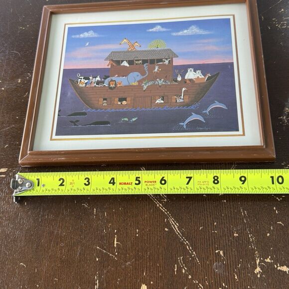 Colleen Sgroi Noah’s Ark  Print 8x10 Glass Panel Frame Wall Decor - Picture 2 of 5